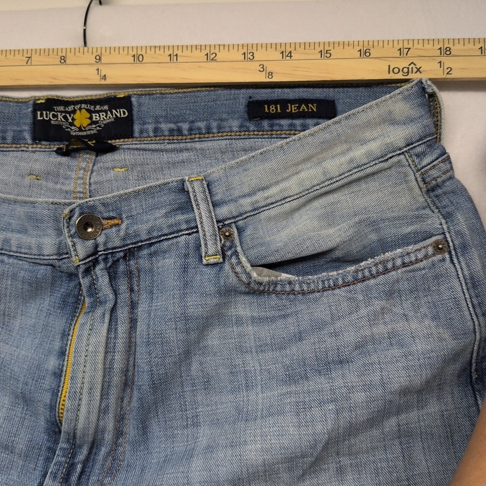 Lucky Brand 181 Relaxed Straight Jeans Mens Size 36X30 Blue Medium Wash Denim - Picture 7 of 10